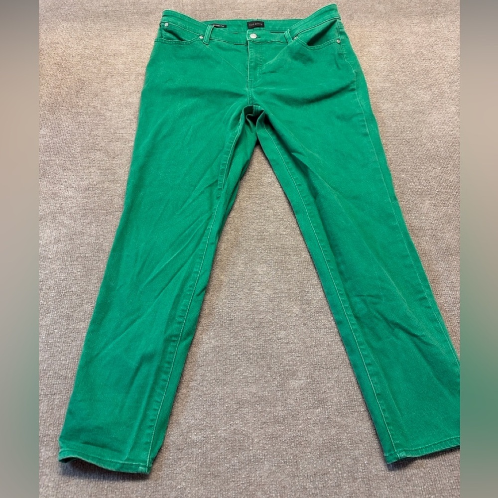 Talbots Slim Ankle Jeans Green Size 14 1944